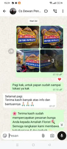 Testimonial Papan Bunga Pernikahan cirinten